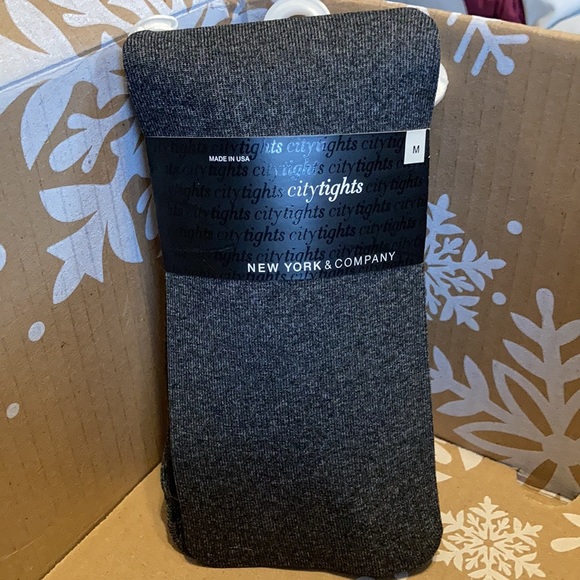 NWT! New York & Company Medium Grey Tights - Picture 4 of 5